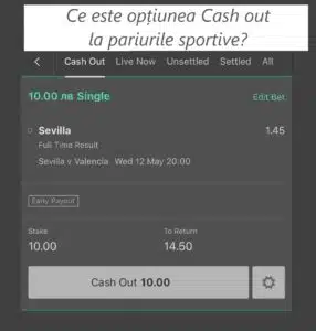 Optiunea Cash out