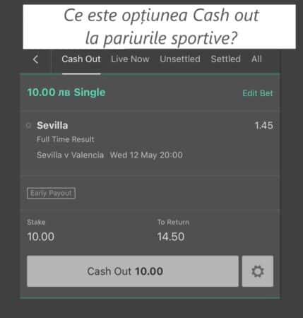 Ce înseamnă „Cash Out” la pariurile sportive?