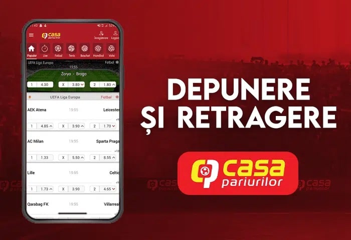 Metode de depunere și retragere la Casa Pariurilor