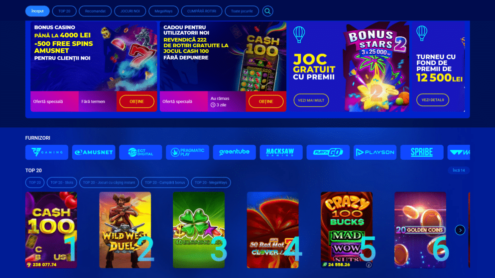 Jocuri cu sloturi la Win2 Casino