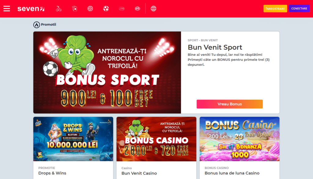 Seven casino Bonus de bun venit pentru