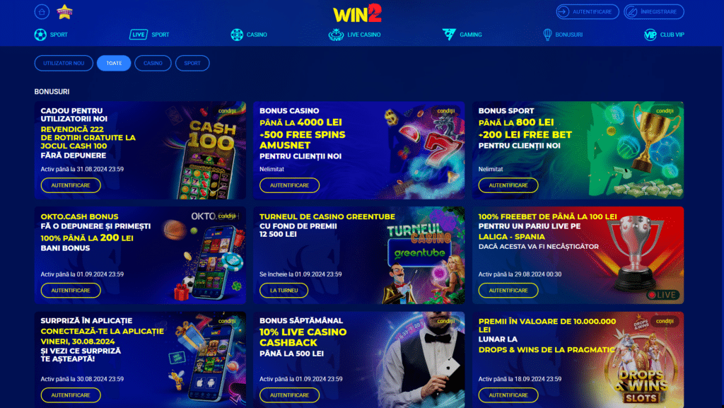 Bonus de bun venit pentru cazinou