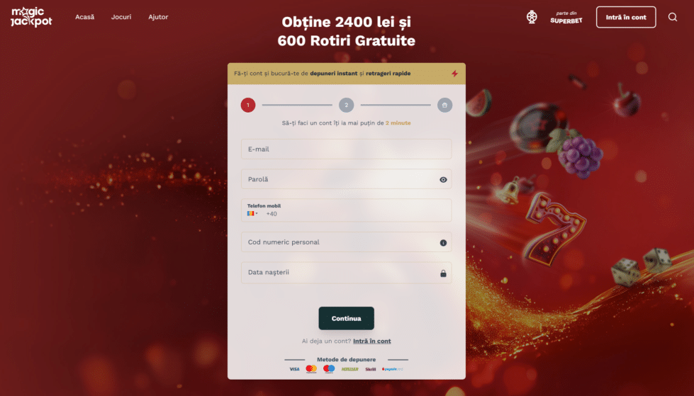 magic jackpot registru