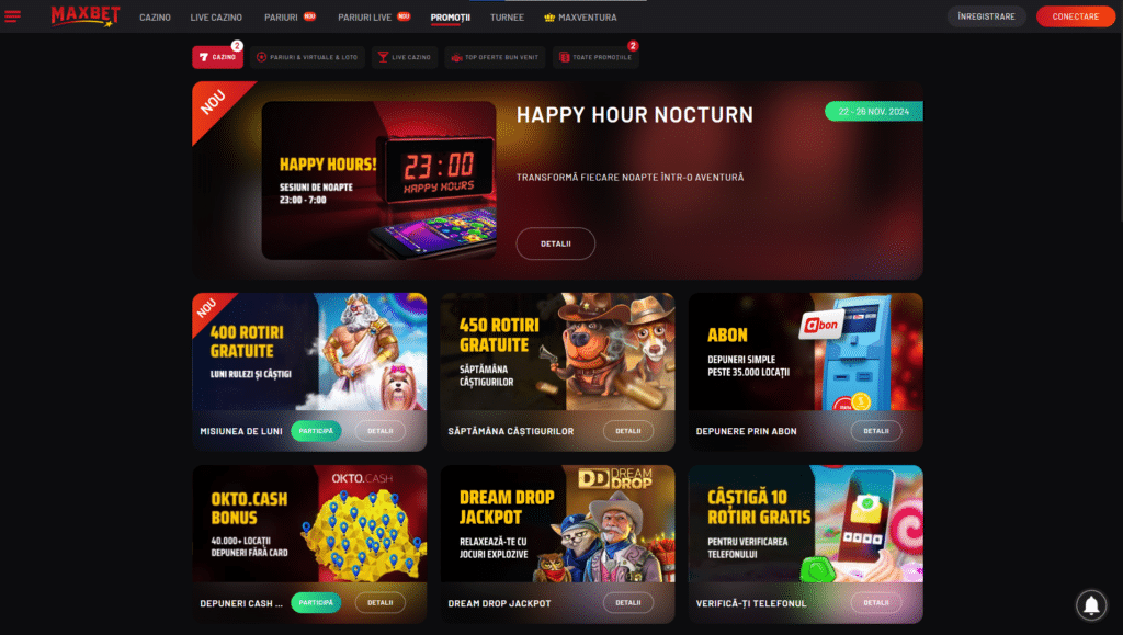 Bonus de bun venit pentru cazinou maxbet