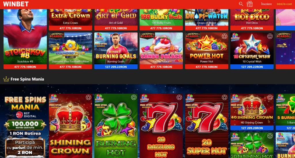 Jocuri cu sloturi la Winbet Casino