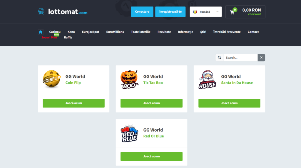 Jocuri disponibile la Loteria Lottomat 