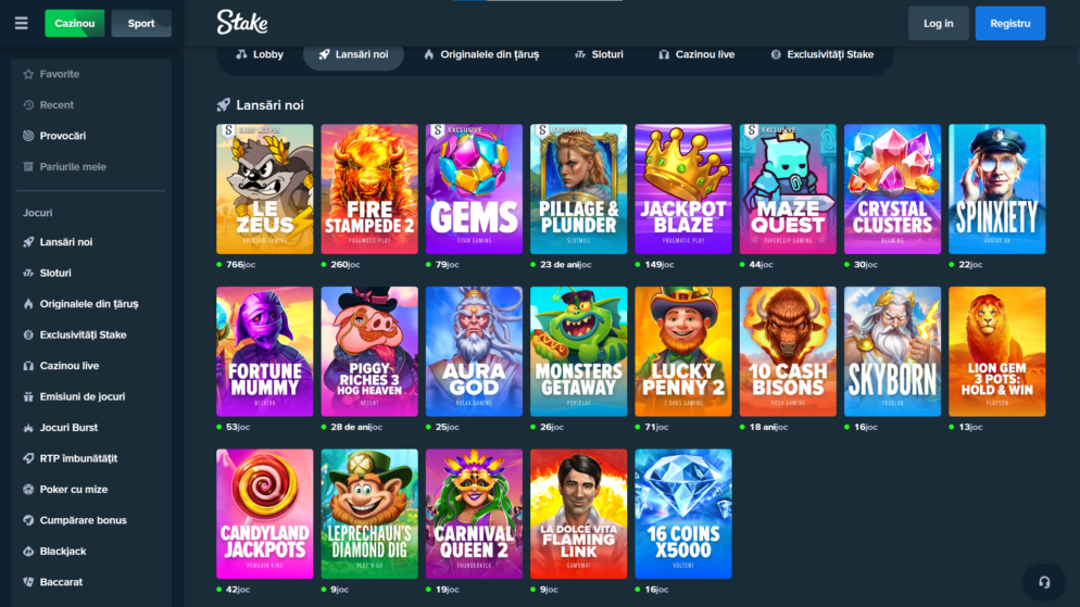 Prezentare generală a sloturilor disponibile în Stake Romania