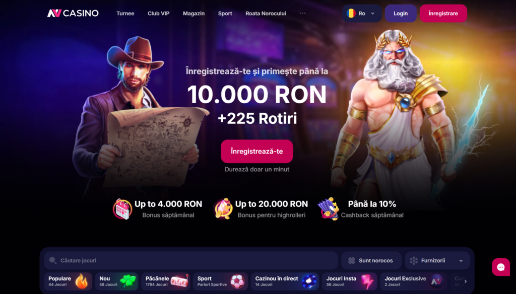 Pachetul de Bonus de Bun Venit NV Casino pentru România