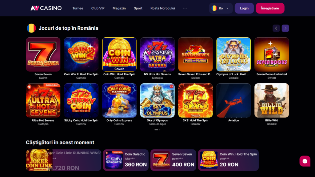 Jocuri disponibile la NV Casino